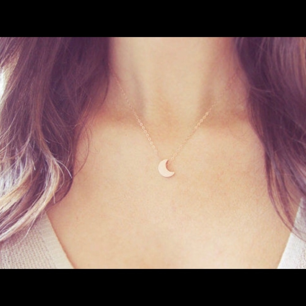 Rose cold crescent necklace